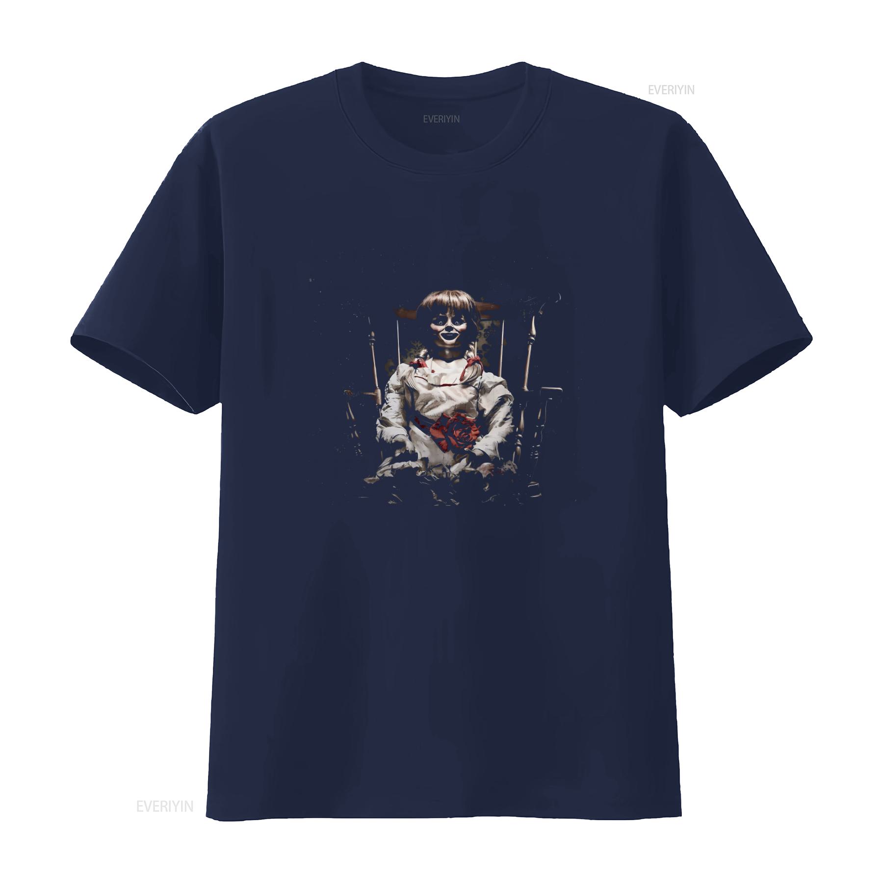 Annabelle Conjuring Horror Cult Movie T Shirt for Cotton vintage Washed Soft streetwear designer clothes fashion Slightly S