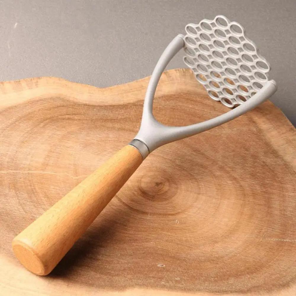 Manual Vegetable Smasher Wooden Handle Garlic Press Kitchen Gadget Potato Masher  Meat