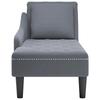 Vidaxl Chaise Longue With Cushion, Dark Gray, Velvety