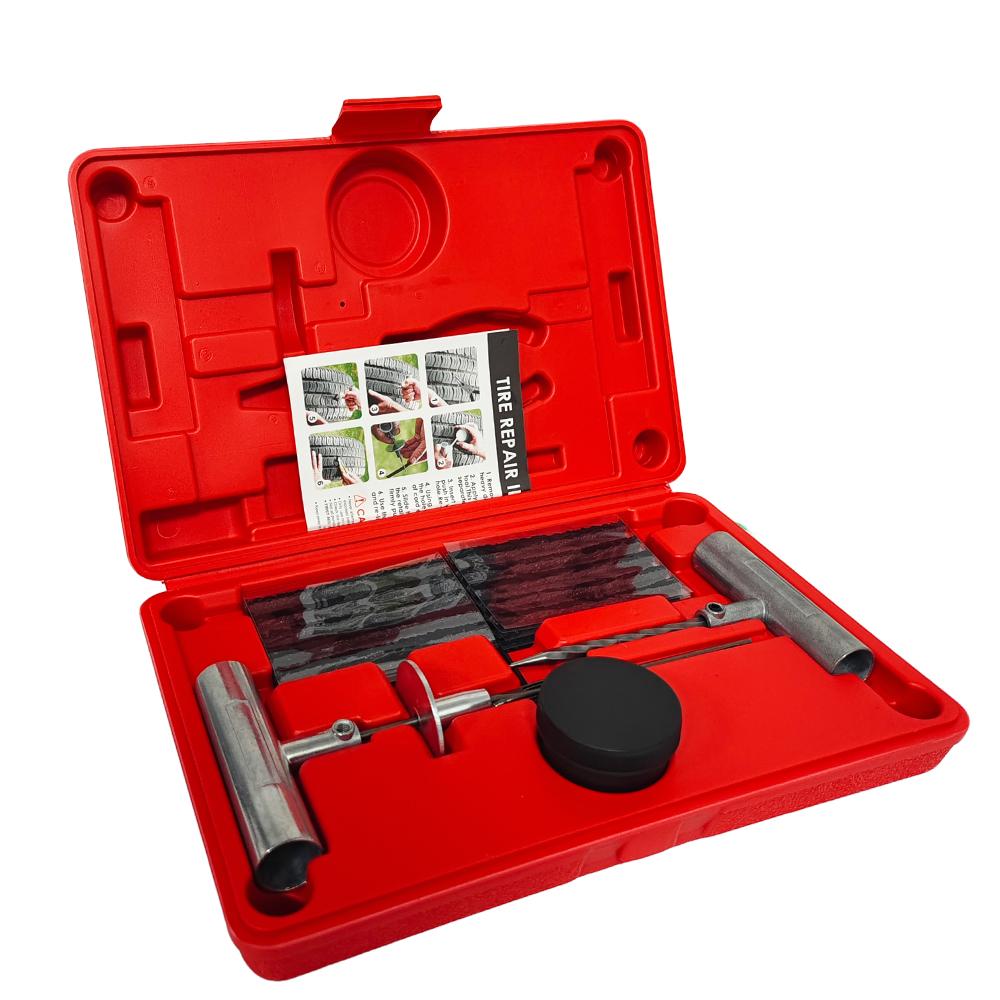 Professional Bike Tire Repair Kit, Fast Puncture Plug Tool for Bicycle and Motorcycle Tool Set Bicycle Repairing Tool Set красный