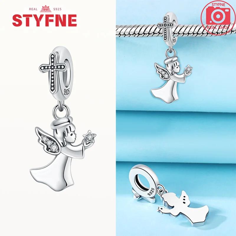 Copper Angel God Religion Series Pendant Charms Heart Bead Diy Fit Original Charm Bracelet For Women Diy Fine Jewelry Gifts