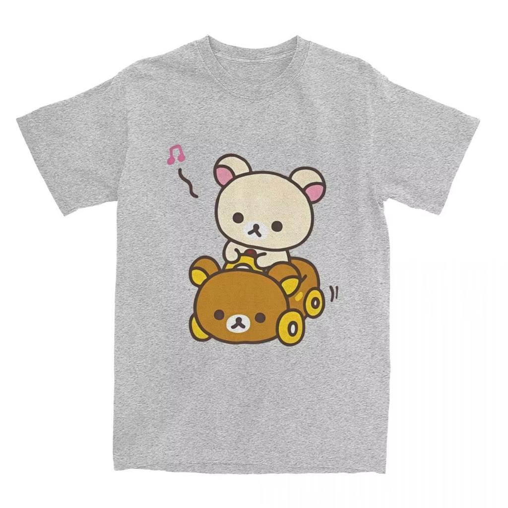 2026 Vente Chaude T-shirt Rilakkuma pour Conduire en Voiture Hommes Femmes Hipster Coton T-shirt Col Rond Manches Courtes T-shirt Grande Taille Vêtement Top Tee