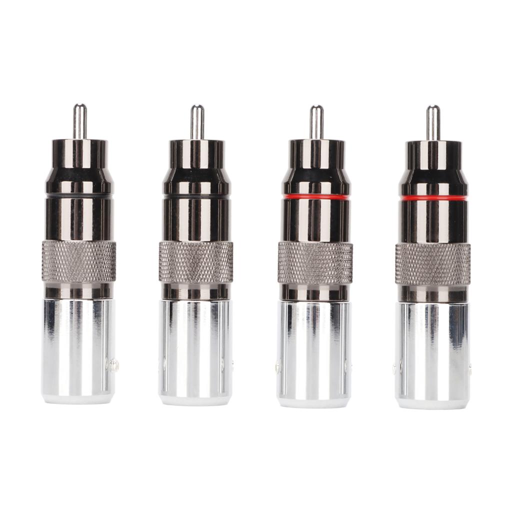 RCA Male Plug Chrome Plated Welding DIY RCA Sound Connector for 11.5mm Diameter Signal Coaxial Cable