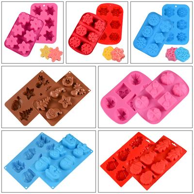 1PCS Christmas Silicone Mold Christmas Tree Creative Cake Gingerbread Man Biscuit Christmas Pudding Chocolate Mold