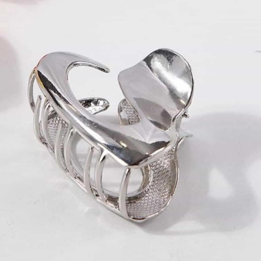 Metal hair tie, half-updo, comb clip, hair clip Silver metal hair clip