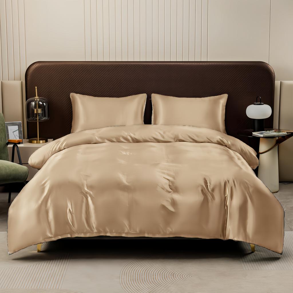 Kuup Satin Surface Duvet Cover Colored Bedding Set Queen Size Quilt Cover High Quality Skin-Friendly Fabric Bedding No Sheet