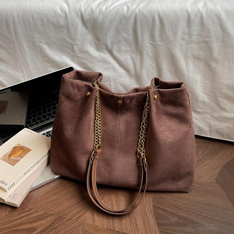 Velvet Simple Casual Top Handle Bag Women Fashi Large Capacity Tote Shoulder Bag Textured Casual and Versatile Storage Bags