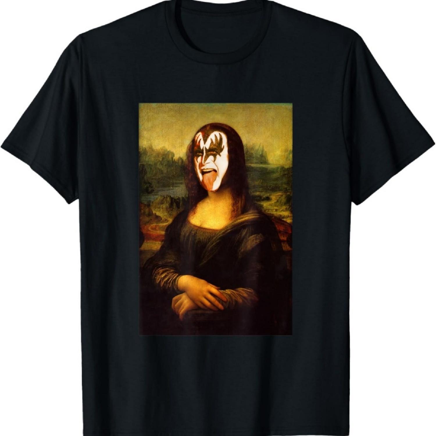 

Mona Tongue Lisa Rockn roll Heavy Metal Rock T-Shirt XXXXXL чорний