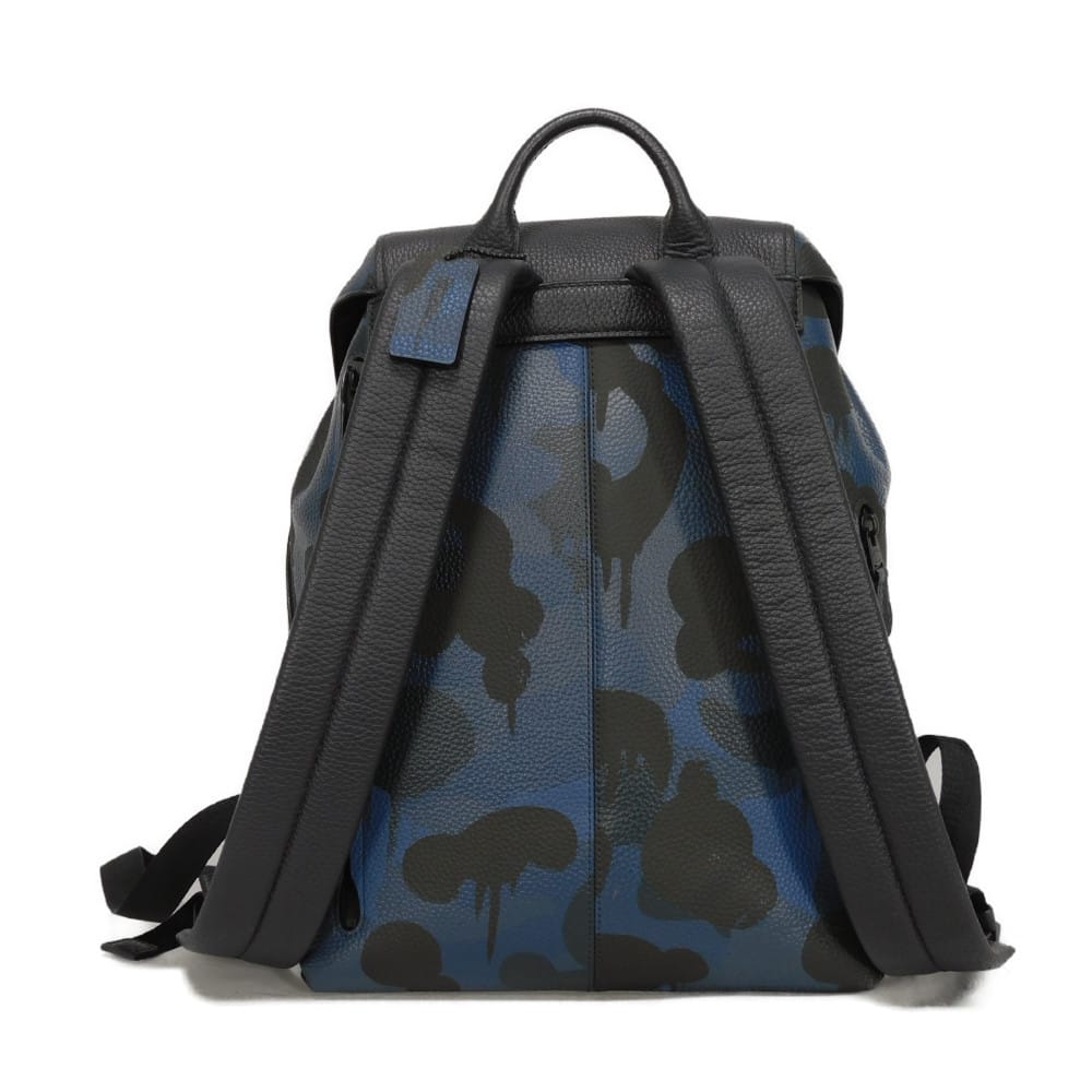 Used Manhattan Printed Daypack 9726 (72056, 7927) in Navy Camouflage with Embossed Logo Blue for Men from Japan