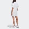 Adidas Originals Trefoil Tee Dress Comfortable V-Neck Short Sleeve Dress Women Dresses White GN2848