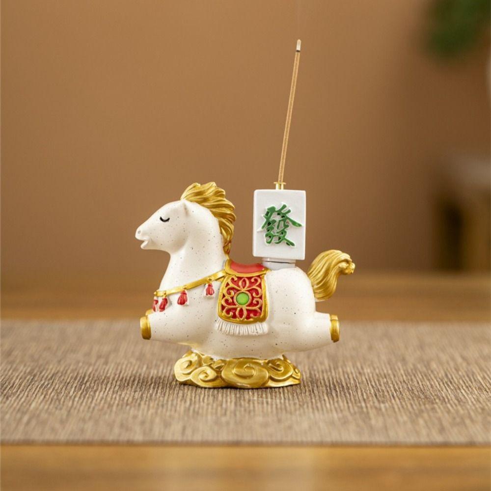 Funny Zodiac Pony Incense Burner Pony Shape 2026 Horse Year Indoor Incense Burner New Year Ornamental Resin Incense Stick Holder
