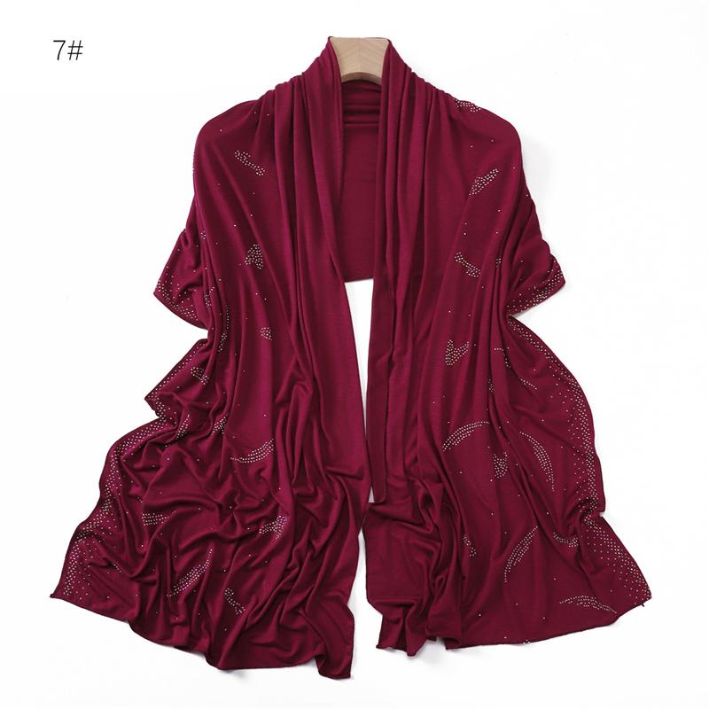 Muslim Solid Jersey Hijab Scarf for Women Cotton Square Head Wrap Scarves Jersey Hijabs Islamic Turban Headband Shawl Scarves