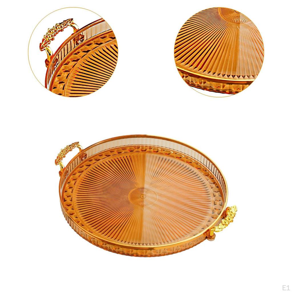 Round Serving Tray Cake Display Plate Multipurpose Snack Storage Holder Fruit Food