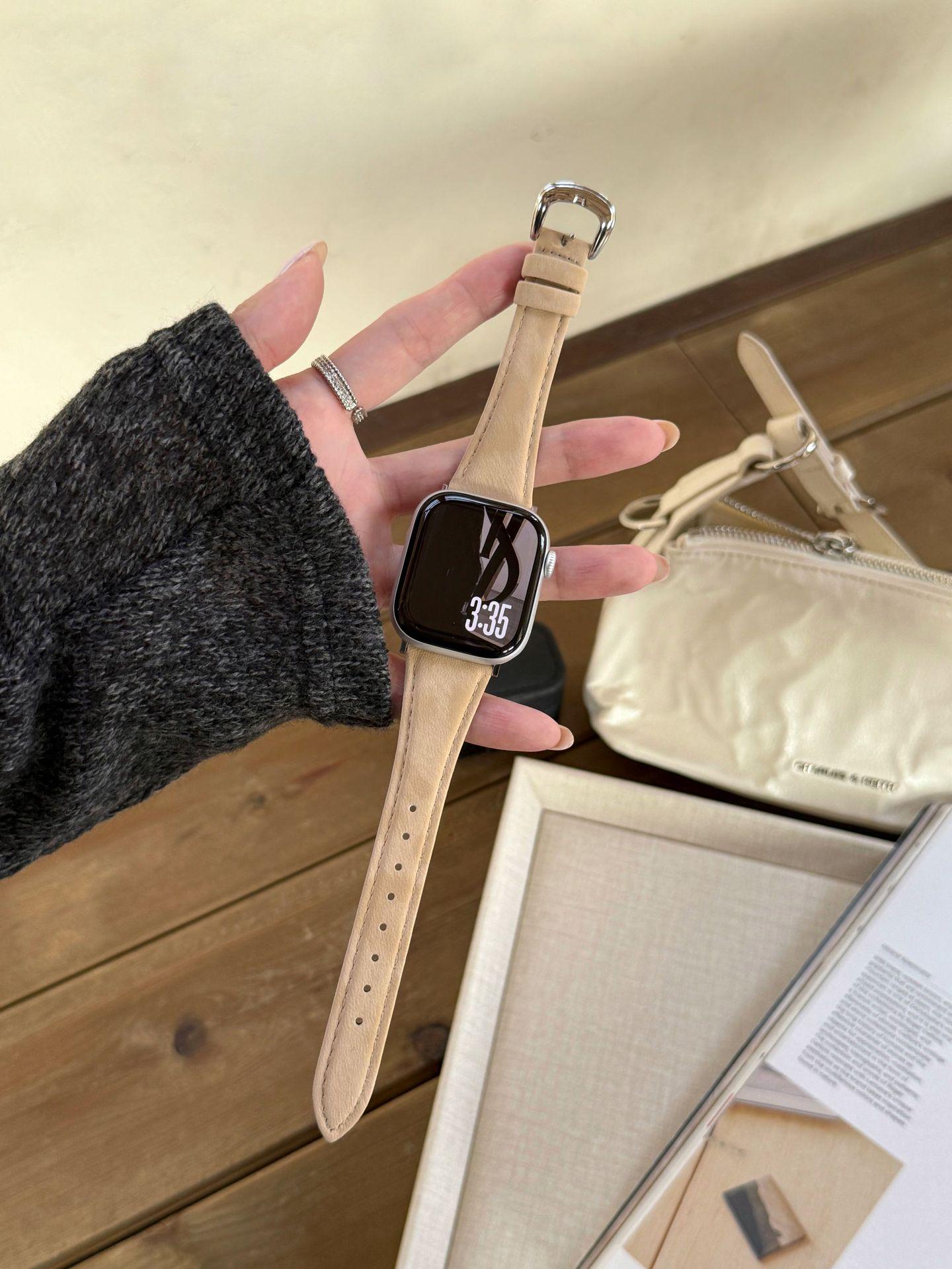 

Шовковий ремінець для Apple Watch Series S11/S10/98765SE - Жіночий дизайн з тонкою талією. Self-measured 22mm