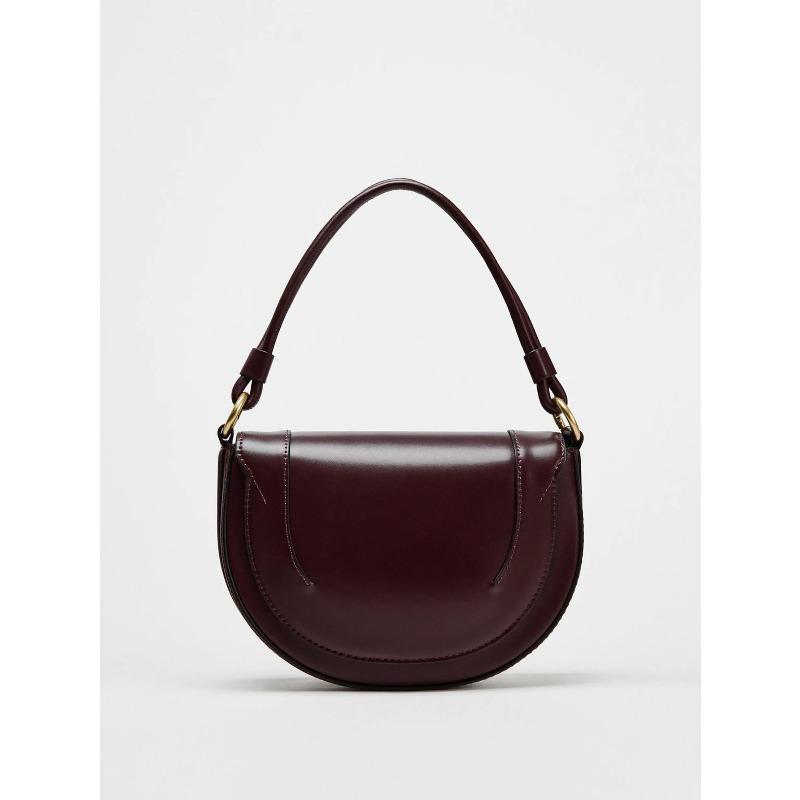 Autumn and winter new women s bag handbag advanced color ctrast line embellished single shoulder crossbody bag M бордовый