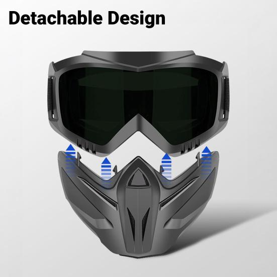 Anti-Fog Full Face Goggle Mask, Detachable 2-in-1 Lawn Mowing Goggles And Welding Mask Impact Resistant Windproof Protective Gear