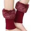 Toppere de iarnă pentru cizme din blană artificială și tricot pentru femei cu manșete tricotate confortabile
