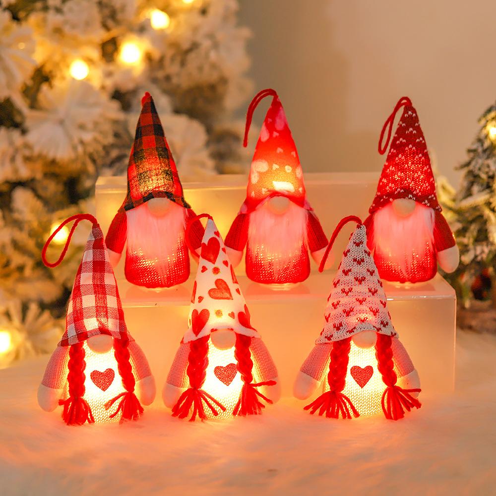 Doll Christmas Decoration Hanging Party Decoration Plush Lights Wall 1 Pc 28cm Bedside Faceless Doll For Xmas Tree