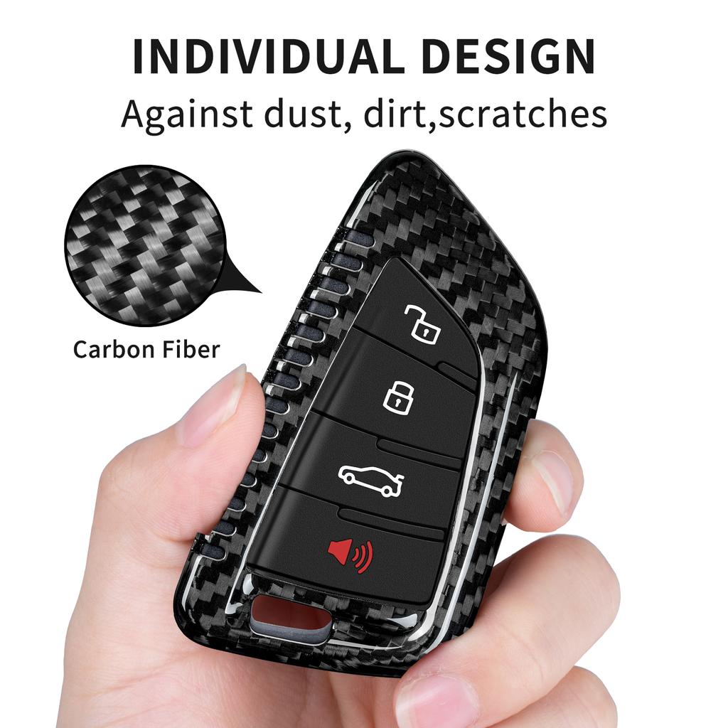 Real Carbon Fiber Key Fob Case Protection Cover Holder For Toyota Supra GR MK5 A90 A91 2019-2024 Smart Key Accessories Keychain