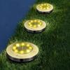 1-4Pcs Solar Power Disk Light Outdoor Garden Solar Underground Light Deck Light Spotlight Buried Solar 8LED Lamp Garden Decor