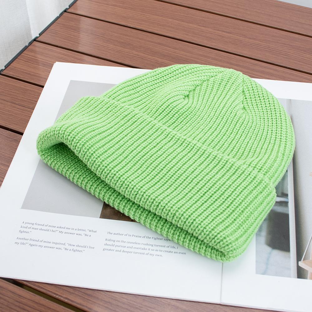 High quality solid color light board wool hat autumn and winter warm knitted hat men's and women's versatile ear protection hat windproof cold hat