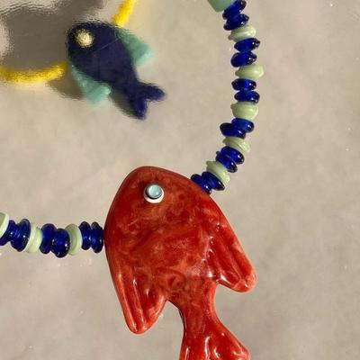 Fashionable Ocean Series Fish Pendant Colorful Layered Pendant Bead Small Fish Charm Summer Season
