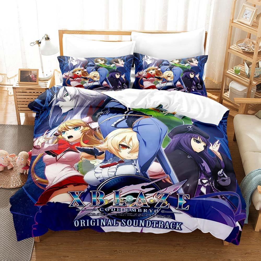 

3d Print Game XBlaze Lost: Memories Bedding Set Single Twin Full Queen King Size Bed Set Teenager Bedroom Sheet Set Home Textile AU Single(140x210cm)