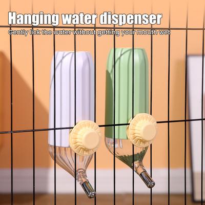 No-drip Pet Water Dispenser 500ml 700ml Dog Water Bottle Leak-Proof Cage Hanging Water Feeder for Small Medium Pets Cats Dogs