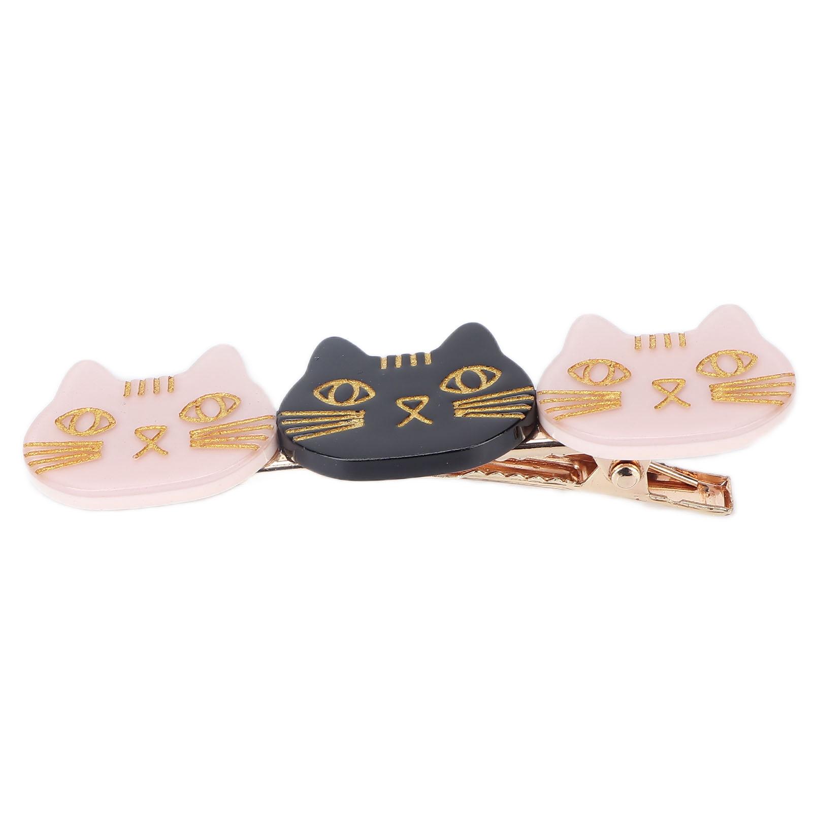 

No Bend Hair Clips Fine Workmanship Good Fixability Cute Appearance Styling Clips for Daily Party CosplayBlack Pink