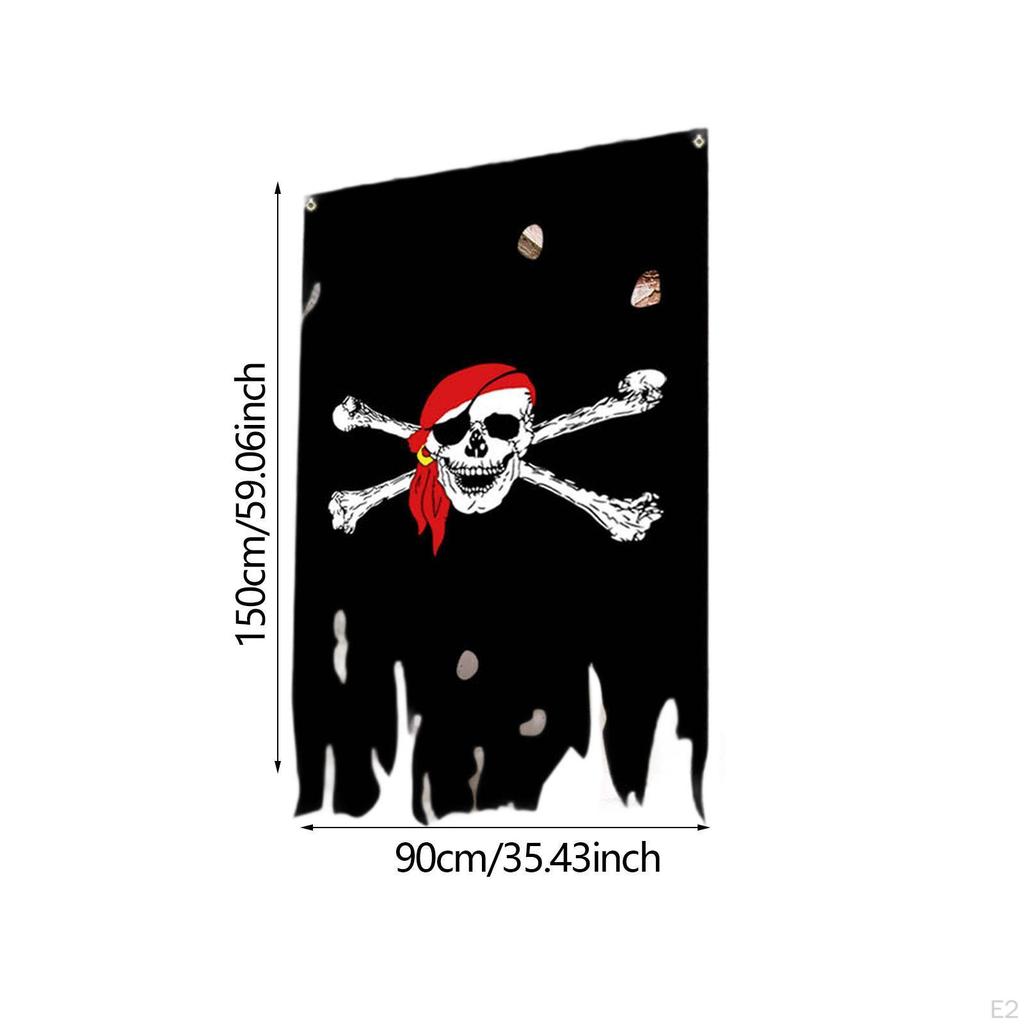 Piratflagga Trasig Vertikal Halloween-dekor Enkel Installation Kreativ Banner för Dörr