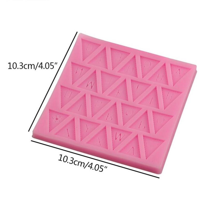 Cooking Tools Flag Shape 26 English Letters Silicone Mold Chocolate Fondant Cake Decorating Cake sugar craft Moulds Tools