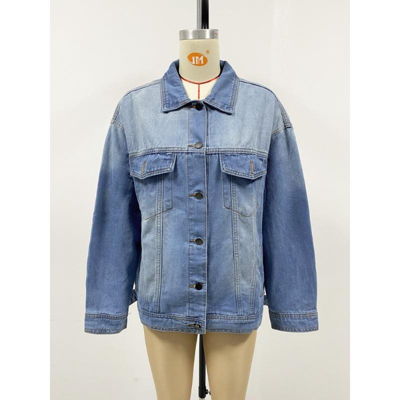 Spring and Autumn Women's Plus Size Denim Jacket Casual Loose Jacket