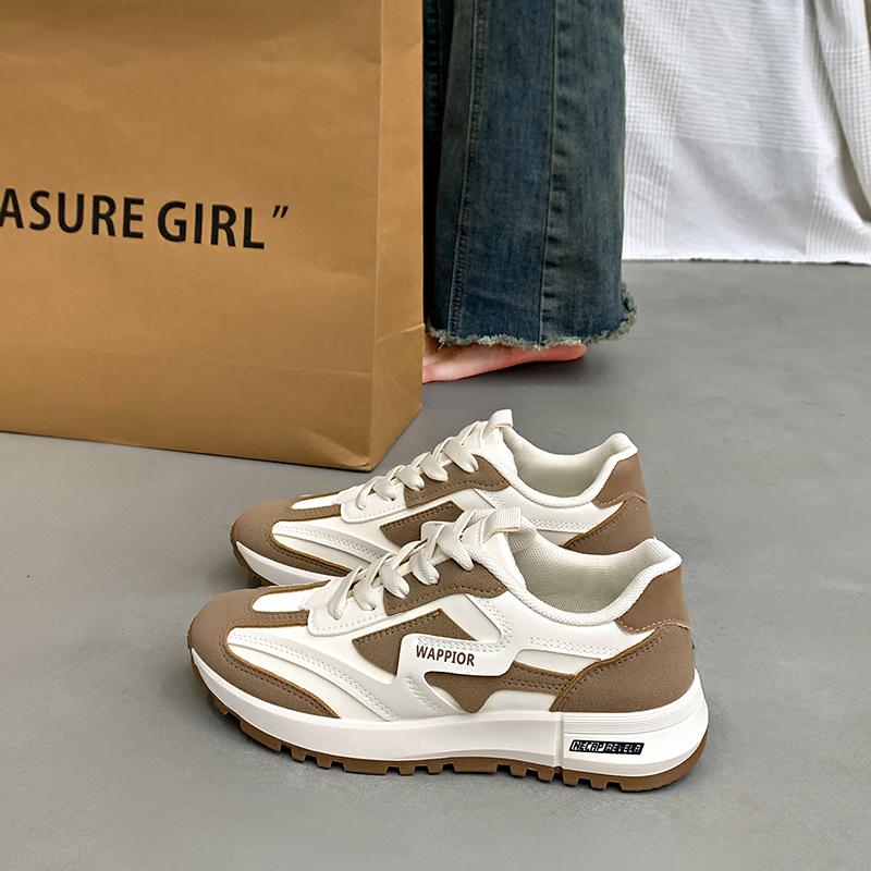 Fashion CRLAYDK Designer Womens Chunky Sneakers Tennis Walking Leather Work Fashion Shoes Comfortable Casual Sports Ladies Trainers