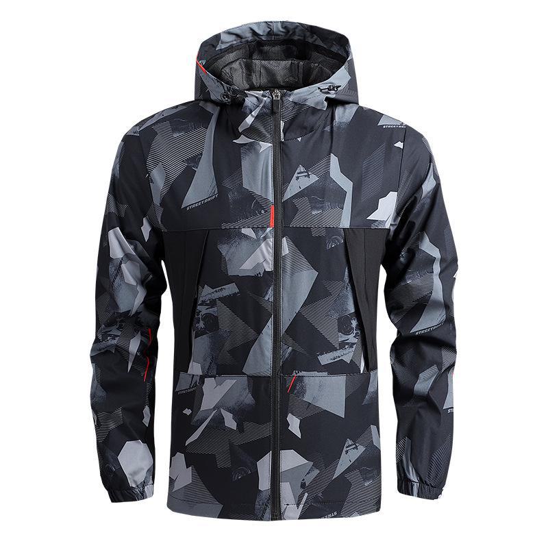 Men's Spring & Autumn Quick-Dry Hooded Windbreaker - Lightweight Outdoor Sports Jacket