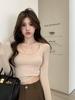 2023 Autumn Women's Ice Silk Slimming Crop Top - Long-Sleeve T-Shirt