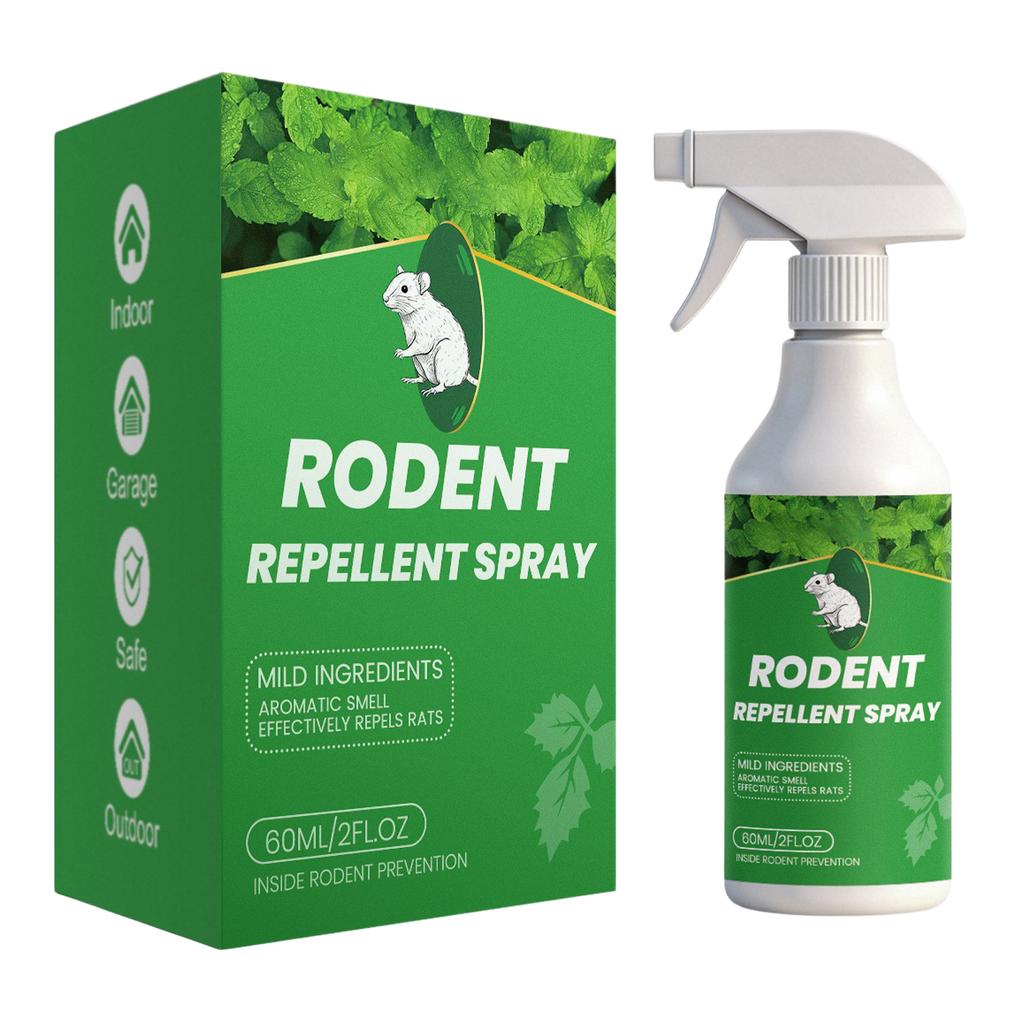 Rodent Repellent Spray 60ml 2FL OZ Indoor Outdoor Use Effective Rodent Deterrent Spray for Furniture Garage and Home Protection