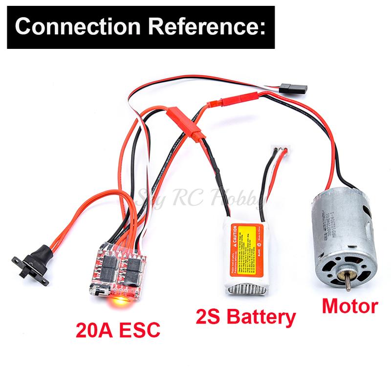 RC ESC 20A / 30A Brush Motor Speed Controller Forward Reverse Brake 2S for Controller Boat Car Tank RC Parts