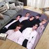 ENHYPEN Flannel Printed Carpet, Home Sofa Decoration for Living Room & Bedroom, Non‑Slip Play Flannel Floor Mat for Game Room