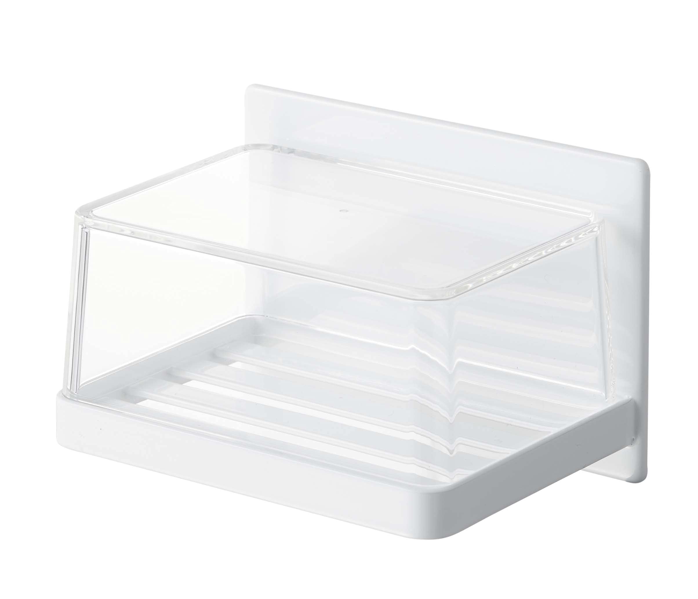 

Yamazaki Magnetic Bathroom Soap Tray with W12 x x Tower Protects Soap from 5554 Cover, White, Approx. D8.7 H8cm, Design, Water, білий