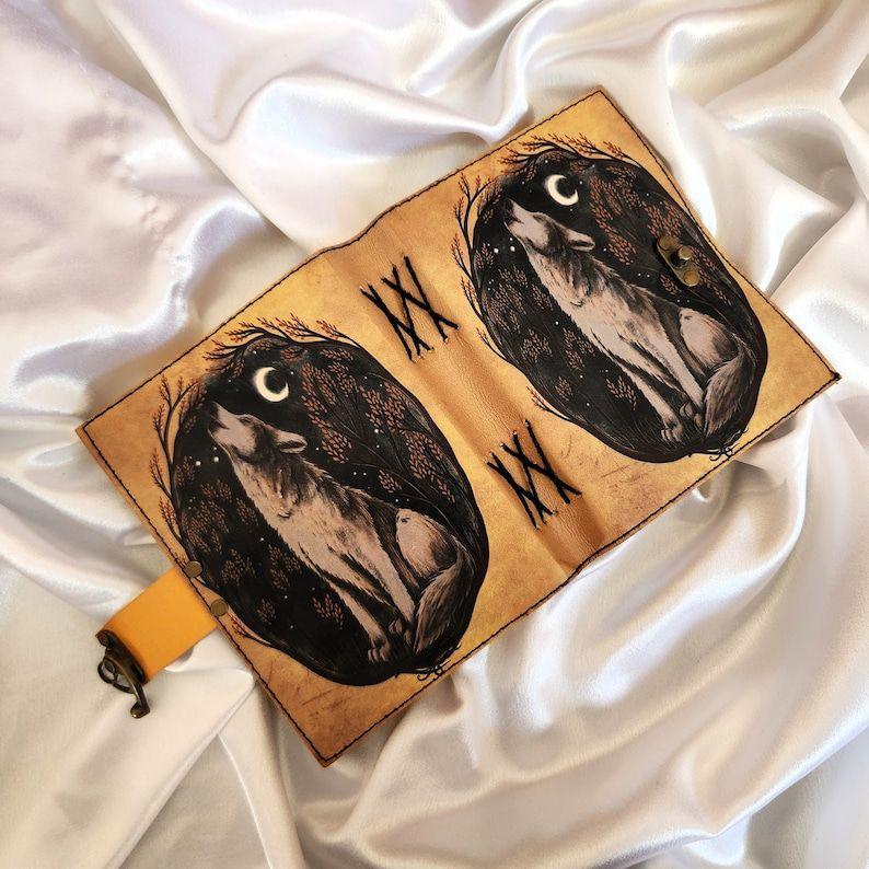 Wolf Leather Journal, Notebook, Leather Dairy, Travel Journal, Writing Journal, Sketchbook, Wedding Gift, Dream Journal, Personalized Gift.