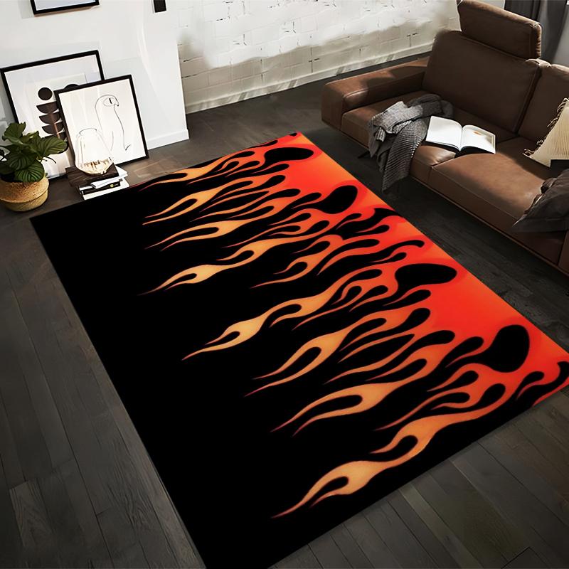 

Modern Carpet with Black and Fiery Flame Design for Living Rooms Suitable for use as an anti-slip for living room bedroom sofas 40x60cm( 15x23in )