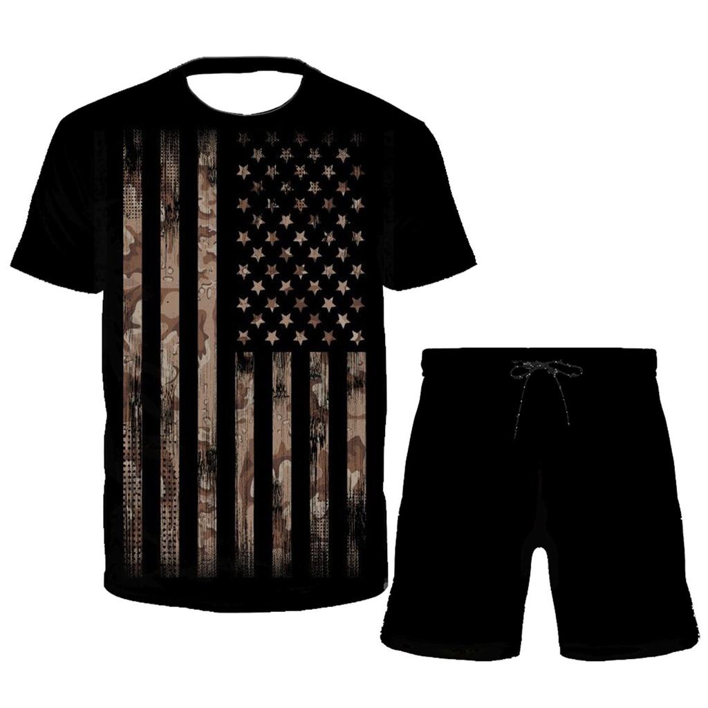 Nová sada pánských triček Volný čas Ležérní Potisk Kokosový strom Sportovní oblečení Velké oblečení Šortky Oblek Letní Plážový kabát