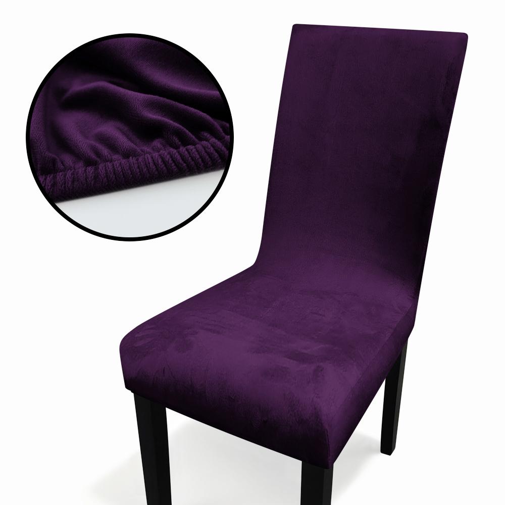 Velvet Home Dining Seat Protector Premium Velvet Chair Cover Thickened Solid Color Stretchable Full Coverage Chair Covers 2026