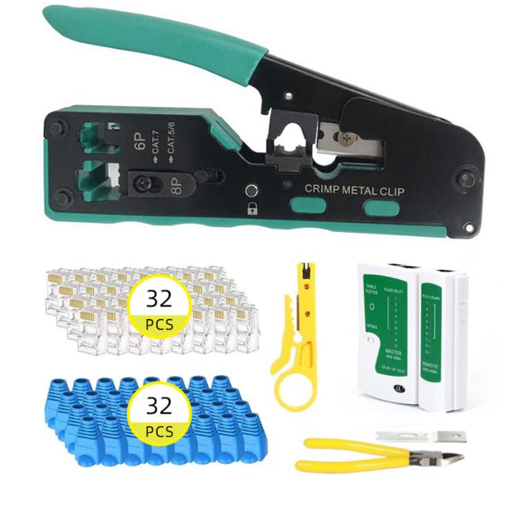 Multifunctional 6P 8P Wire Cable Crimper Stripper Cutter Pliers Network Cat5e Cat6 Cat7 Rj45 Pass EZ Crimping Tool Novelty Gift