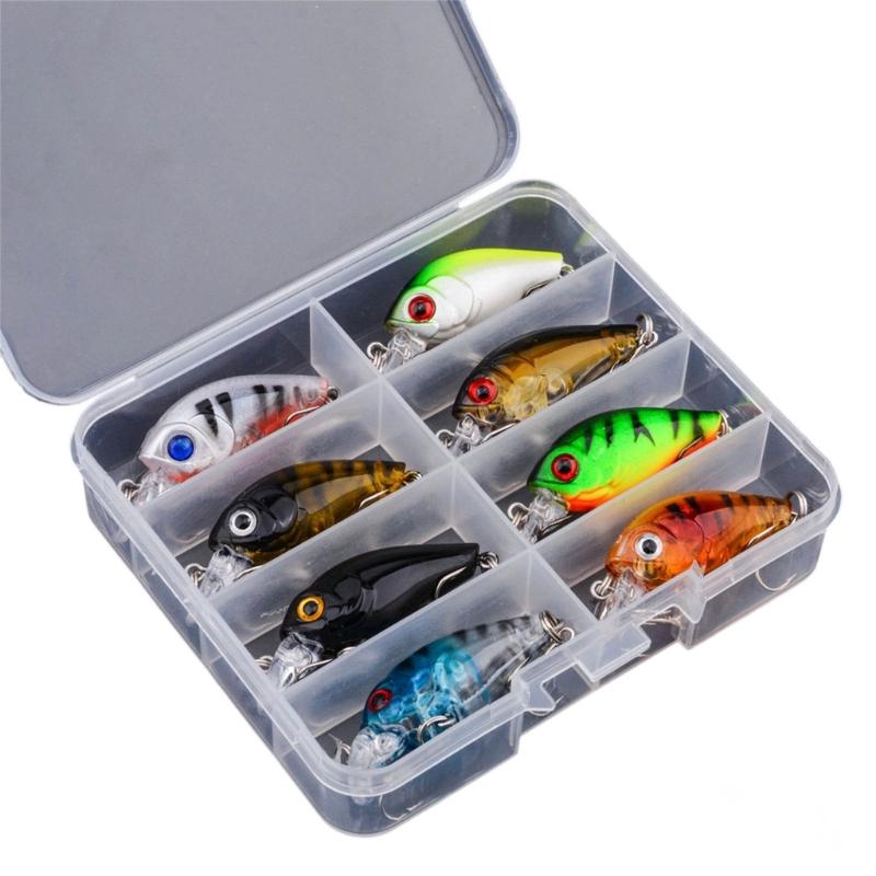 

8pcs Minnow Fishing Lure Plastic Artificial Baits Topwaters Artificial Wobbler Crankbait Hard Baits Fishing Accessory