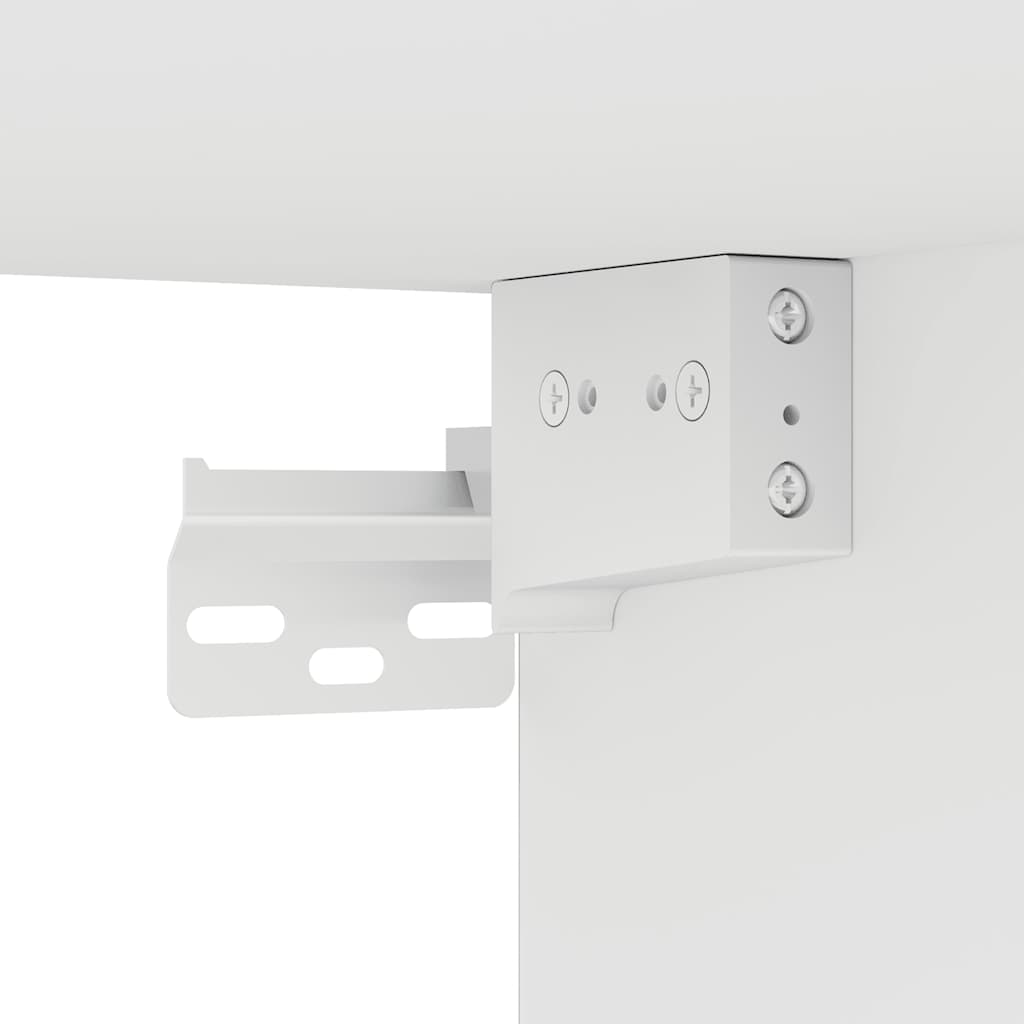 Wandmontierte TV-Schränke mit LED-Leuchten 2 Stück Weiß 80 x 35 x 31 cm