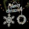 3 Packs  Christmas Snowflake Elk Small Pendant Christmas Tree Decorations Acrylic Pendants Colorful Transparent Crystal Pendant