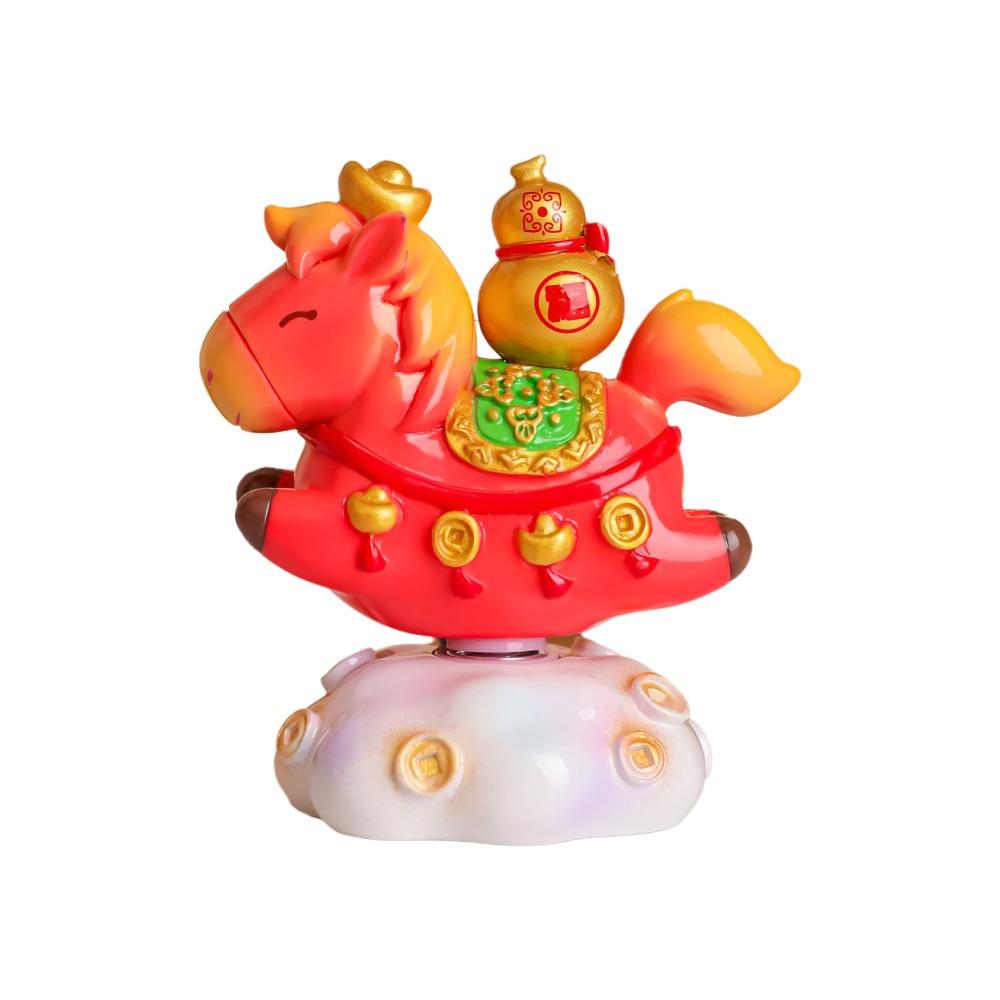 

Resin Rotatable Pony Figurine Vivid Design Zodiac Horse Figurines Horse Statue Chinese New Year красный