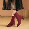 Women's Boots 2025 New Fashion Pointed Soft Knitted Casual Comfortable Shoes (heel height 4.5cm, )