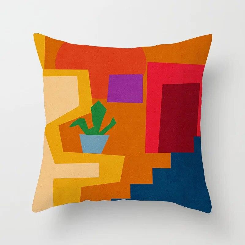 45x45cm Art Color Block Abstract Geometric Pillowcase Modern Street style Hippie Home Decor Sofa Chair cushion cover